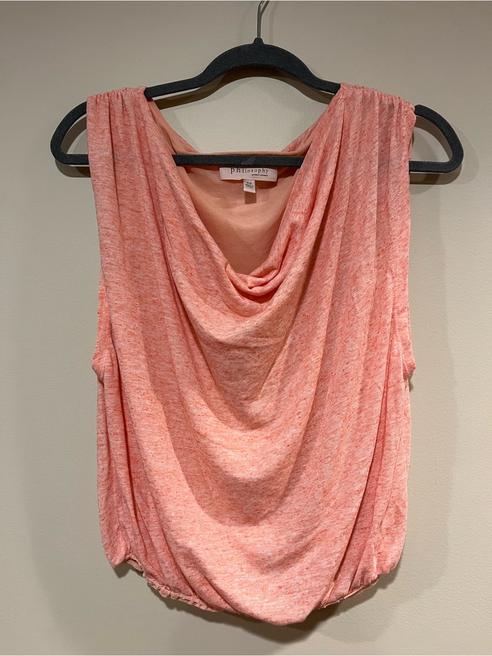Philosophy Peach Cowl Neck Tank Top